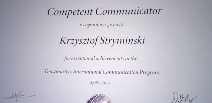 Competent Communicator Krzysztof Strymiński